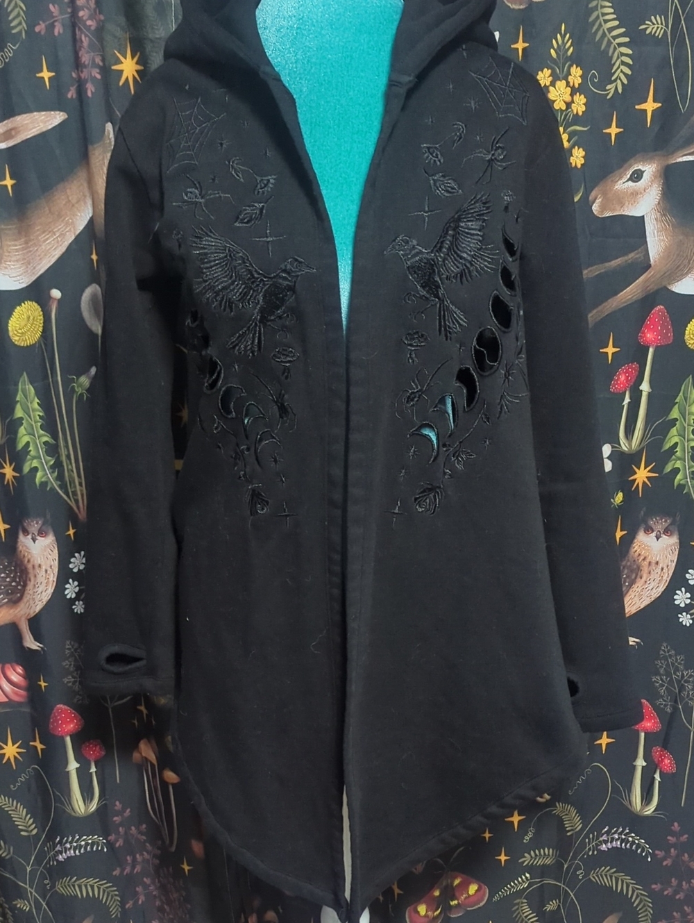 Raven Embroidered Cloak Hoodie